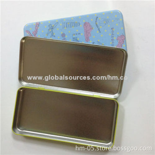 Tin pencil packaging box, glossy/matte lamination, customized sizes, colors and logos are accepted
